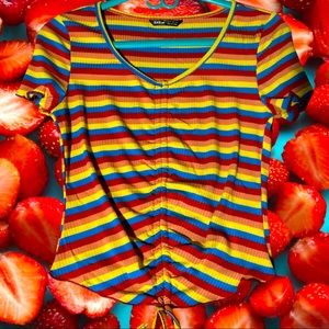 FREE W/Bundle! Retro Striped Crop Top Medium NW!